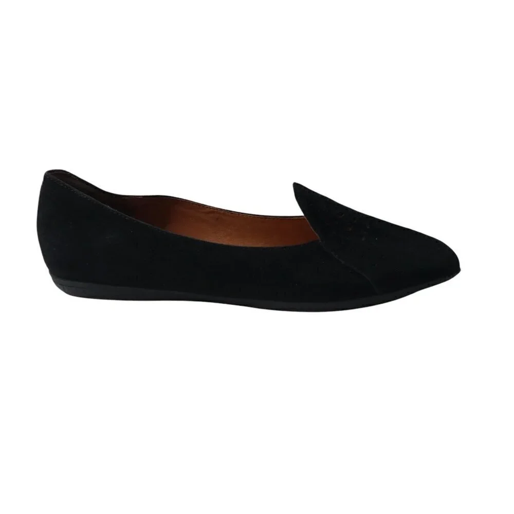 Gentle Souls Erica Black Leather Flats Loafers Womens 7